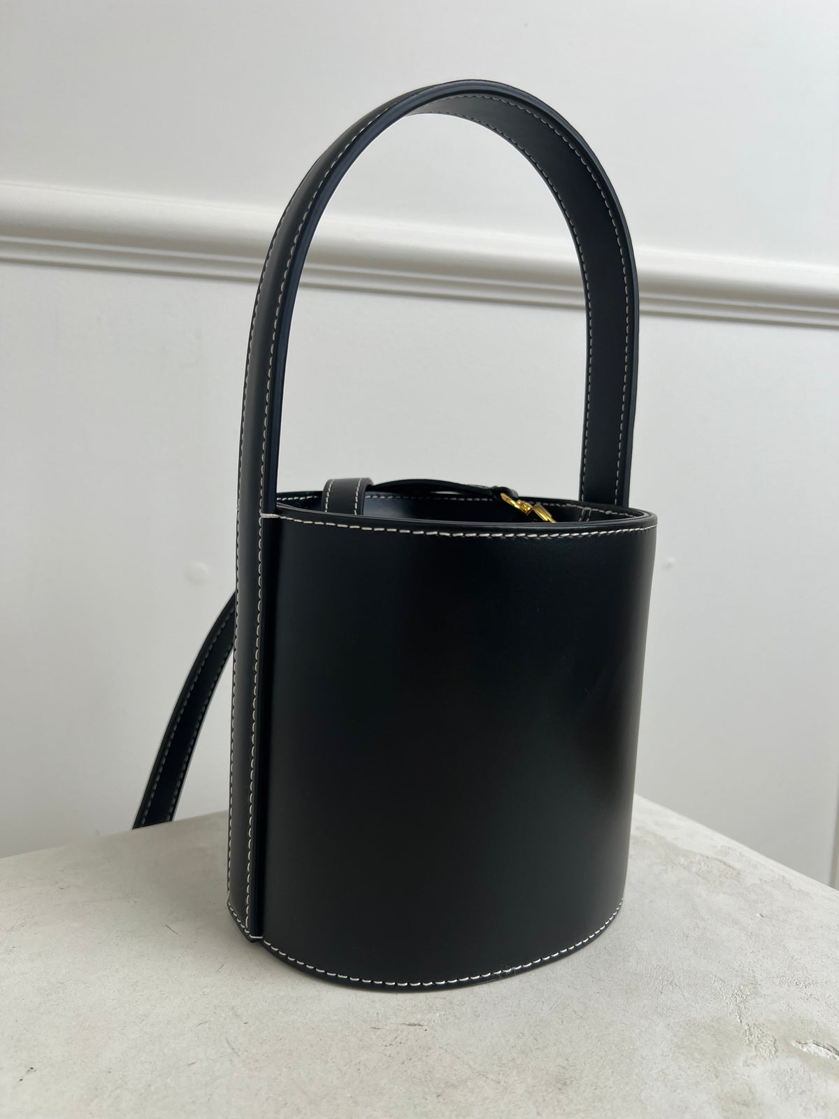 Staud Leather Bucket Bag Black