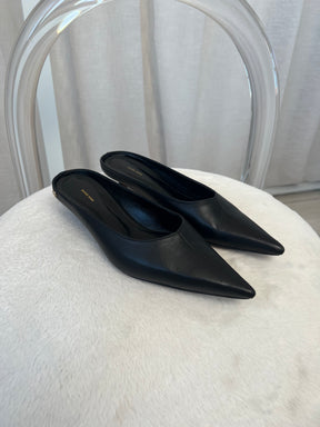 Anine Bing Black Pointed Kitten Mules, 37