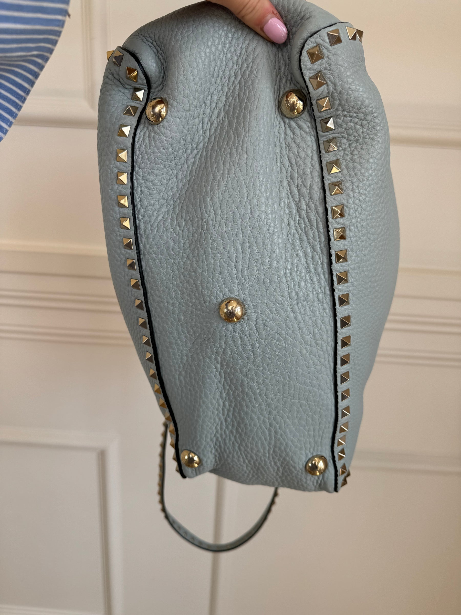 Valentino Light Blue Rockstud Tote