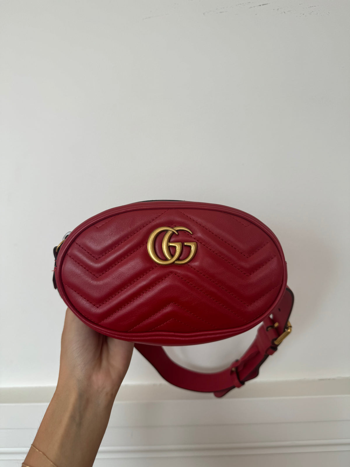 Gucci Red Marmont GG Bum Bag