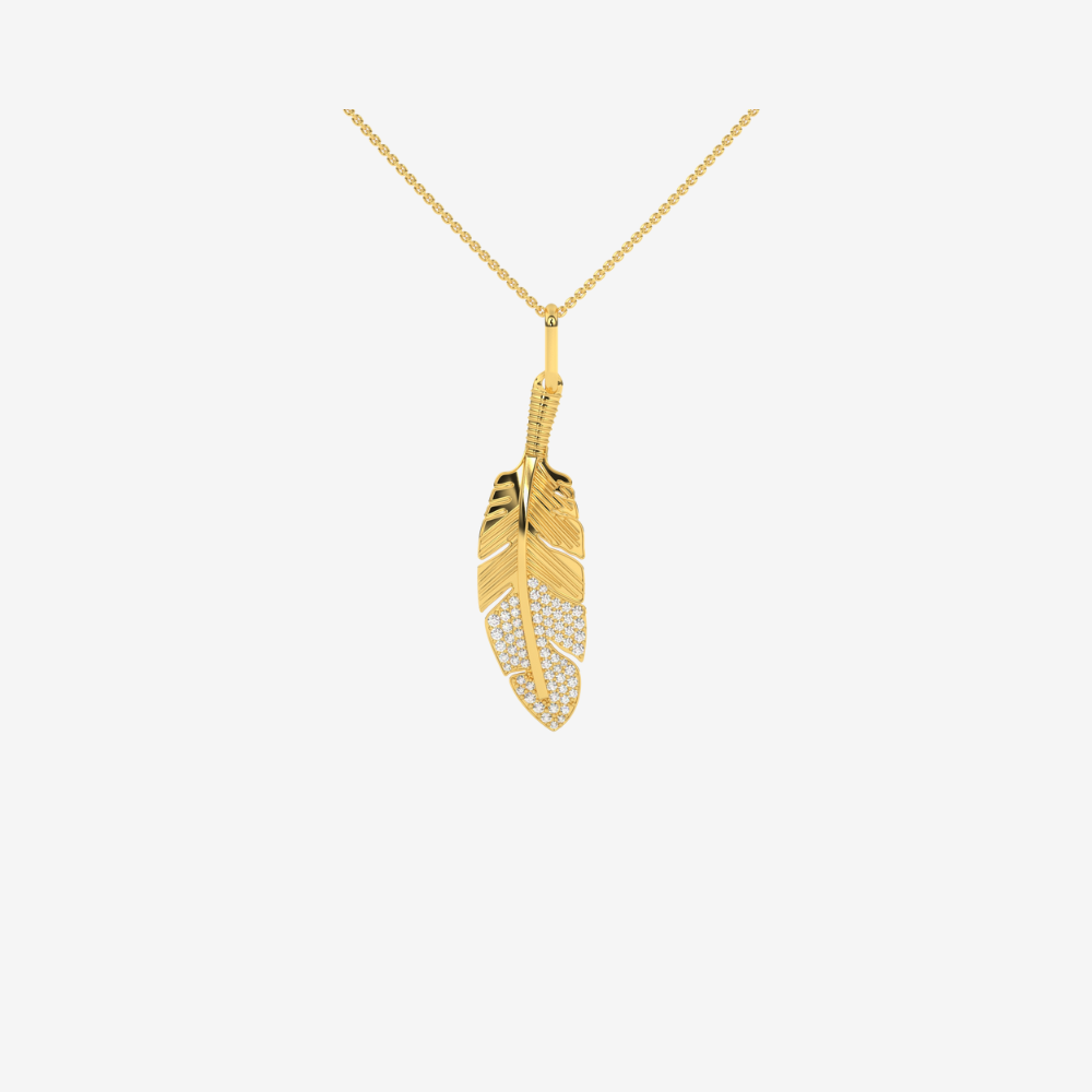 Goldie Paris White Gold and Diamond Feather Pendant