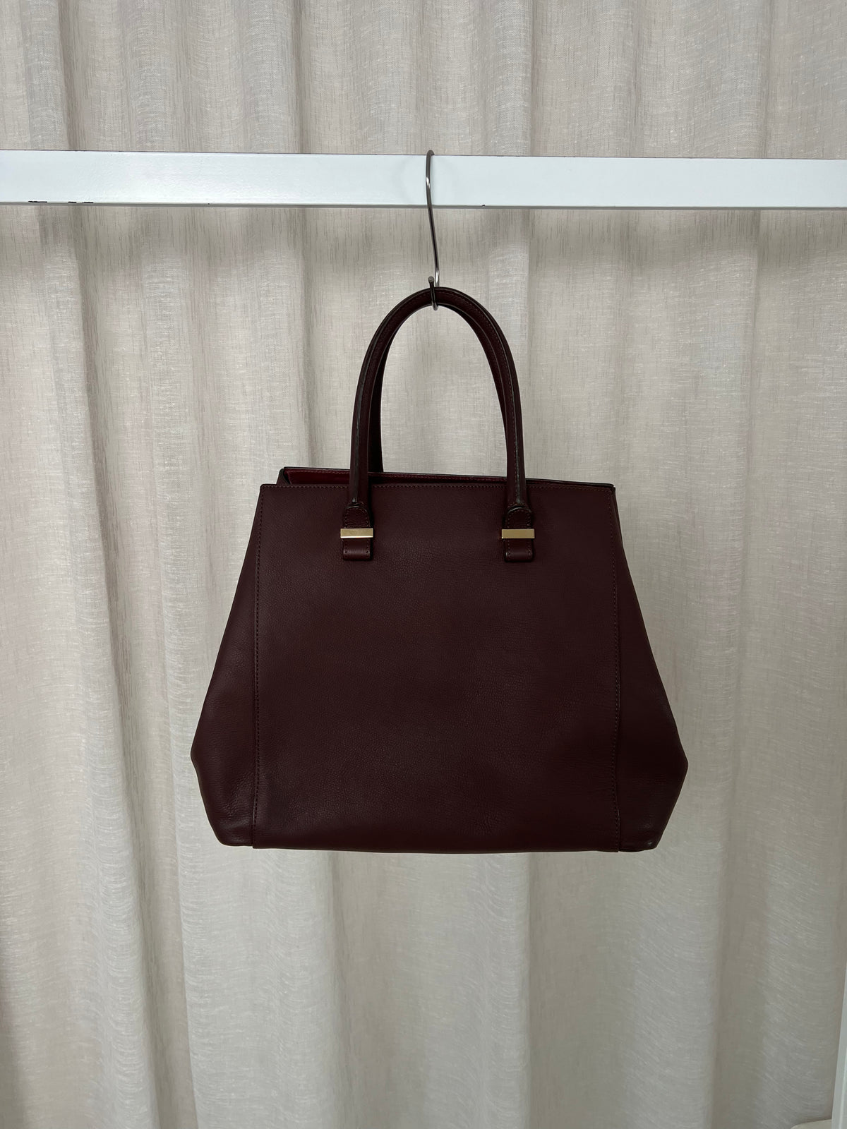 Victoria Beckham Oxblood Leather Large Tote Bag