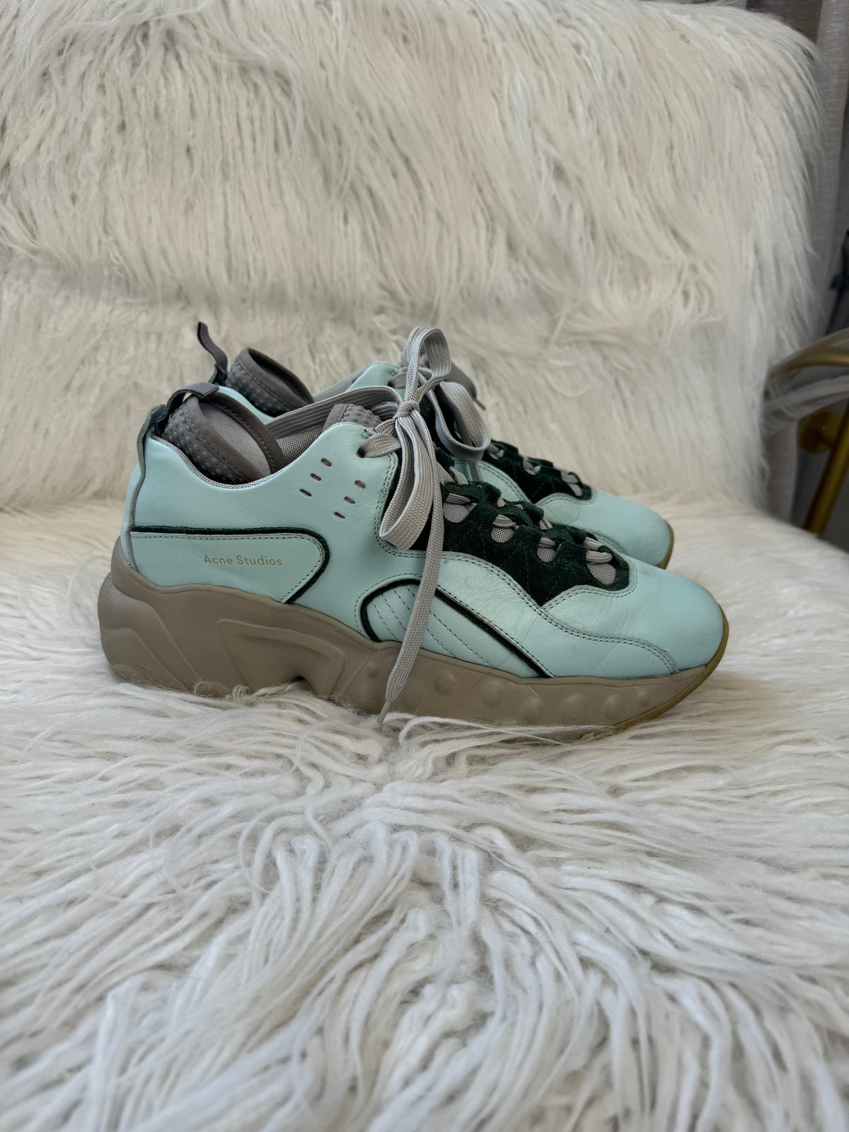 Acne Studios Mint Leather Chunky Sneakers, 40